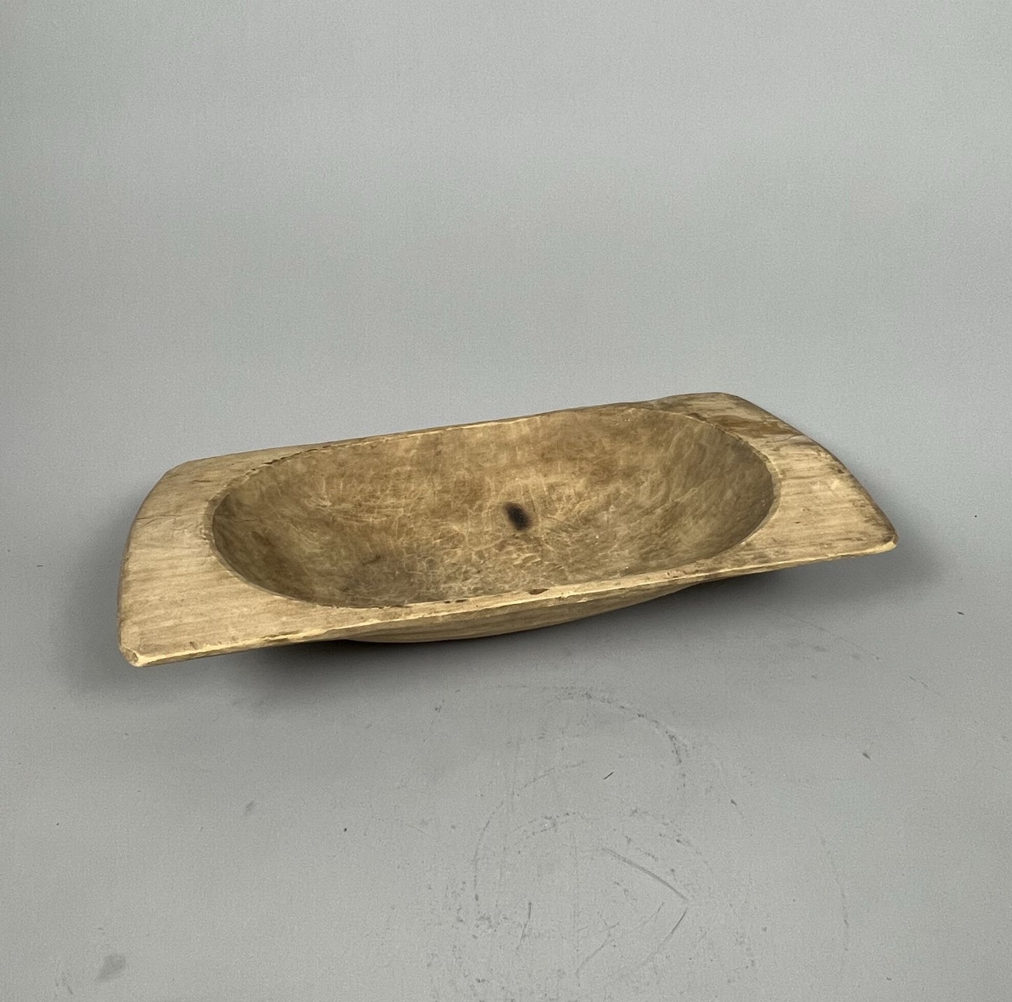 Vintage Hungarian Rustic Dough Bowl – Hand Carved Wooden Trough #5804