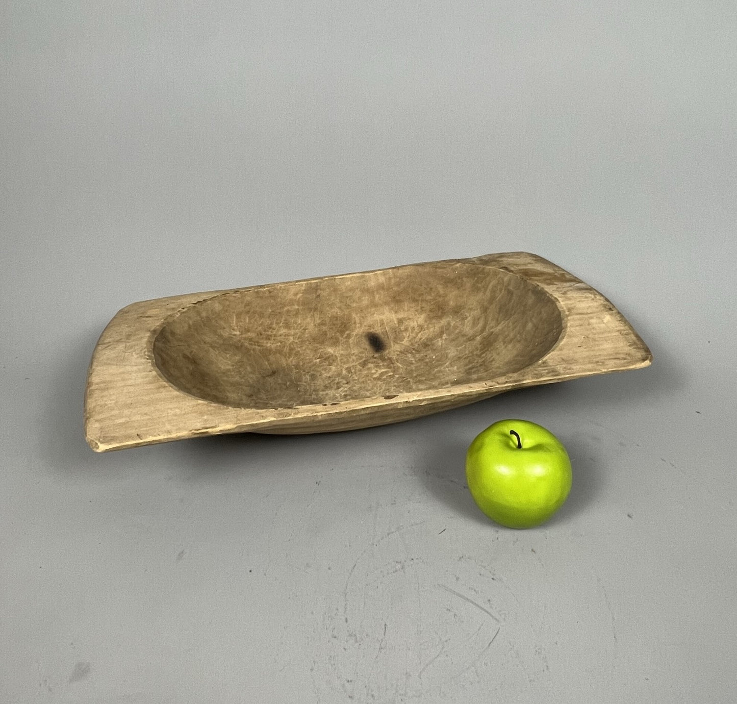 Vintage Hungarian Rustic Dough Bowl – Hand Carved Wooden Trough #5804