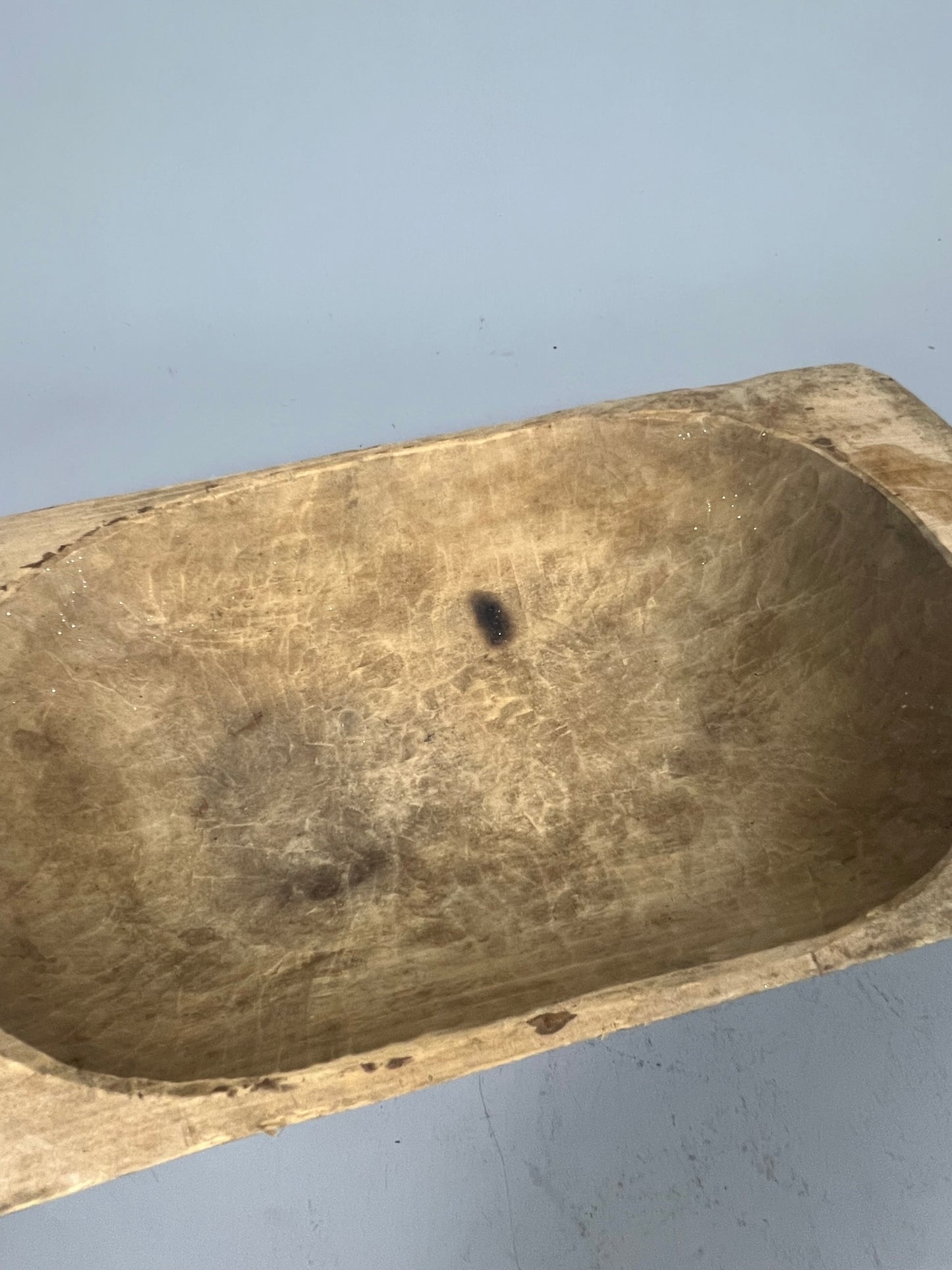 Vintage Hungarian Rustic Dough Bowl – Hand Carved Wooden Trough #5804