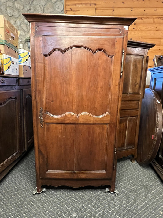 Antique French Rustic Oak Armoire with Original Hardware