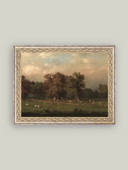Sheep Farm Framed Antique Styled Art