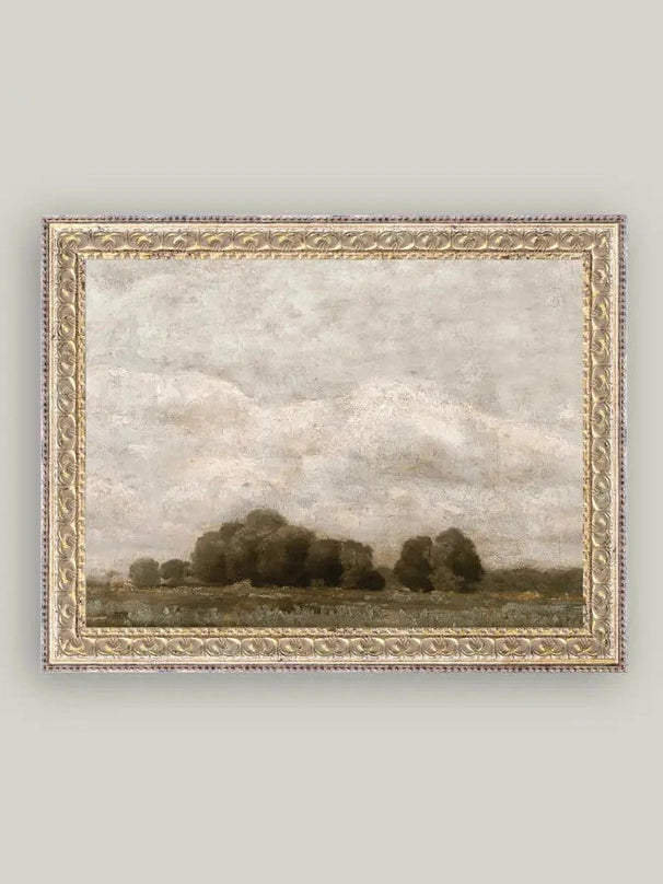 Tree and Cloud Landscape Framed Art