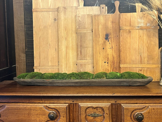 Rustic Moss Filled Dough Bowl