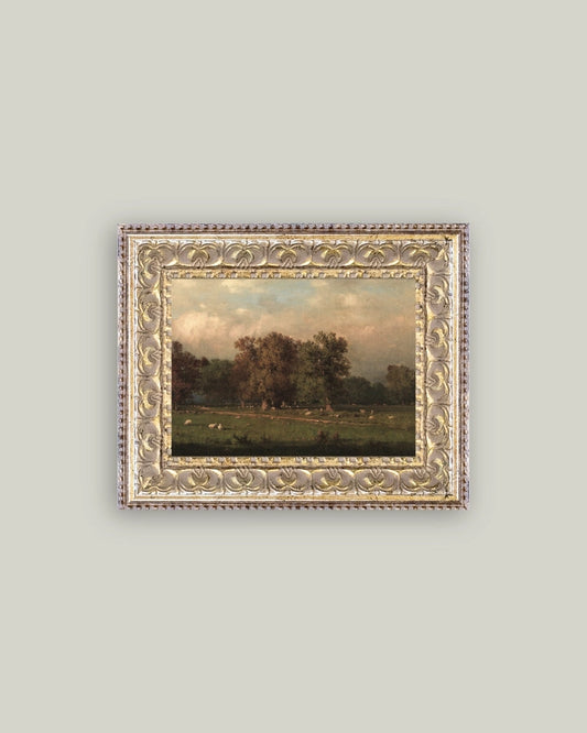 Sheep Farm Framed Antique Styled Art 7x5