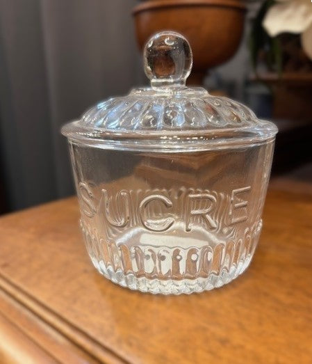 Glass Sugar Jar "Secre"