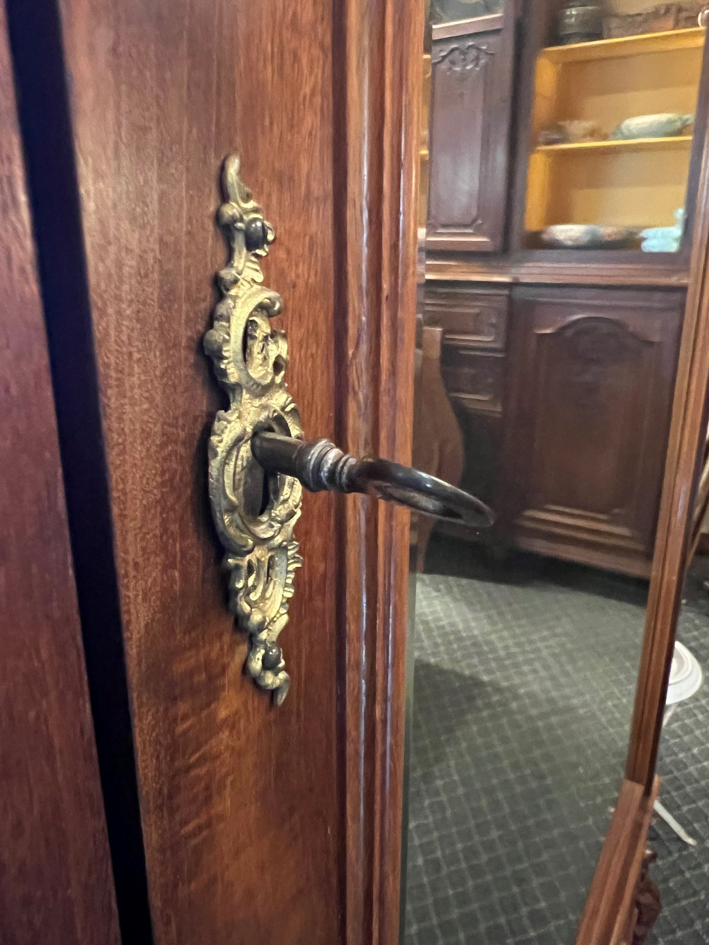 French Walnut Single Door Louis XV styled Wardrobe