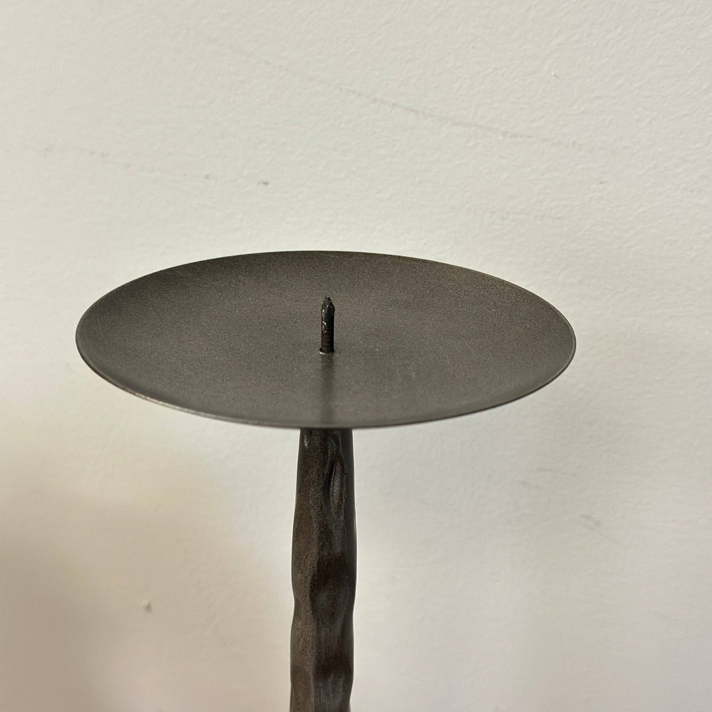Hammered Metal Pillar Candle Holder