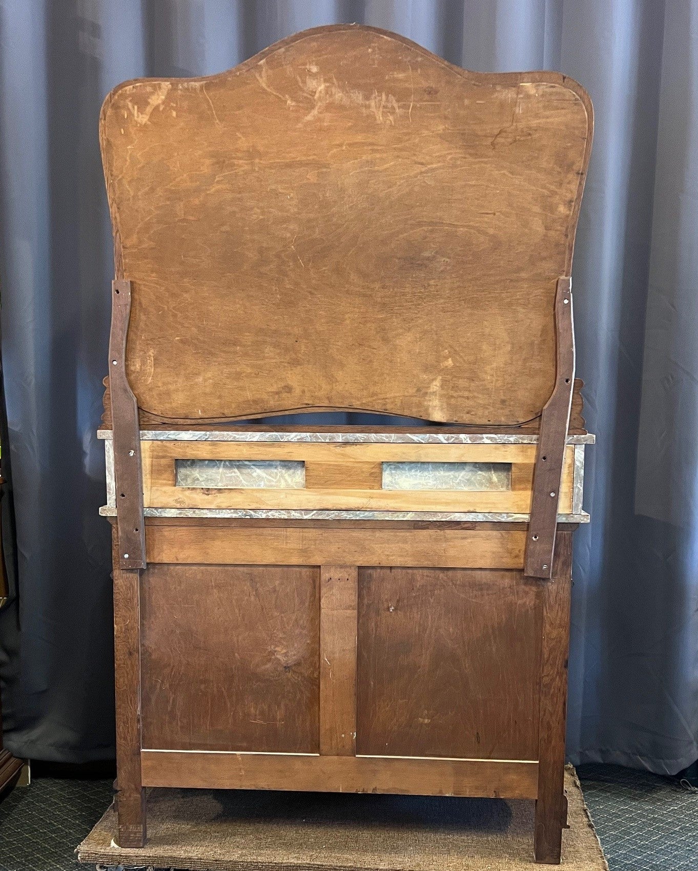 Antique French Oak Dresser with Beveled Mirror