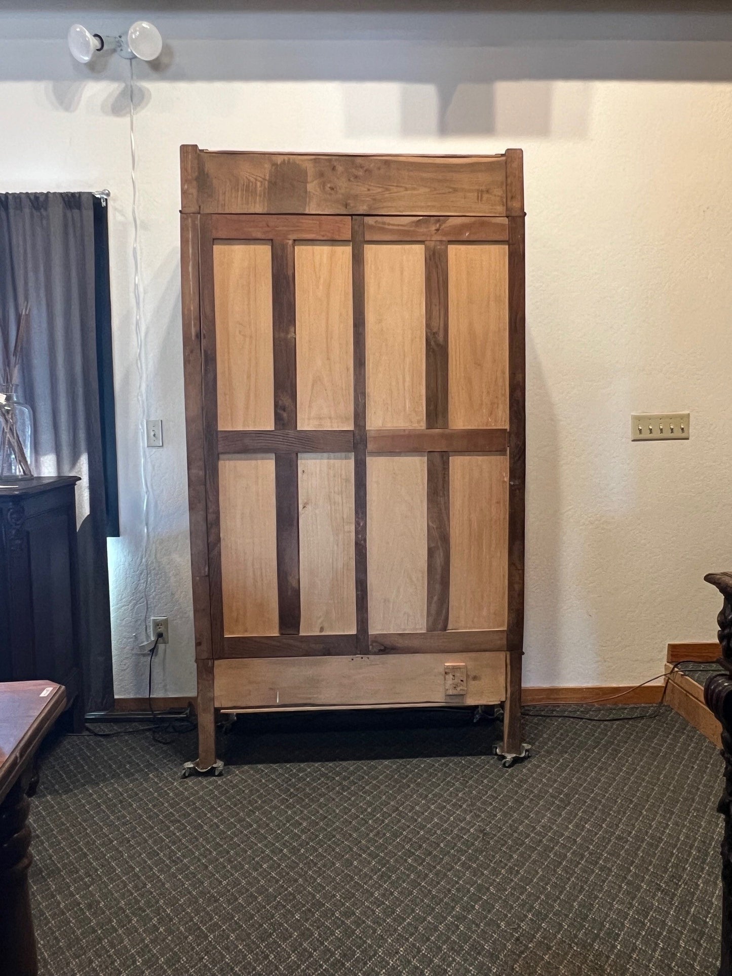 French Oak Art Nouveau Style Armoire