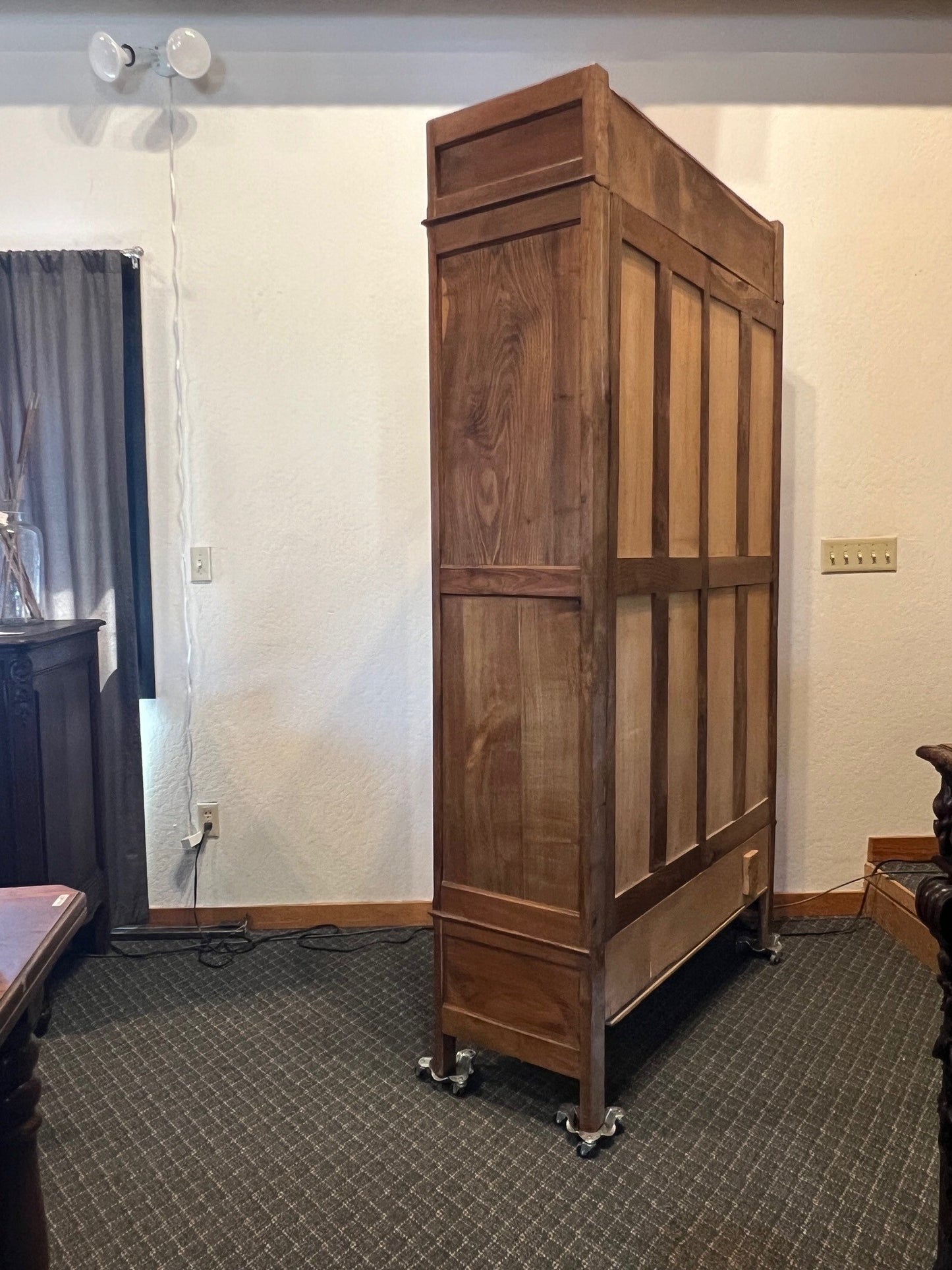 French Oak Art Nouveau Style Armoire