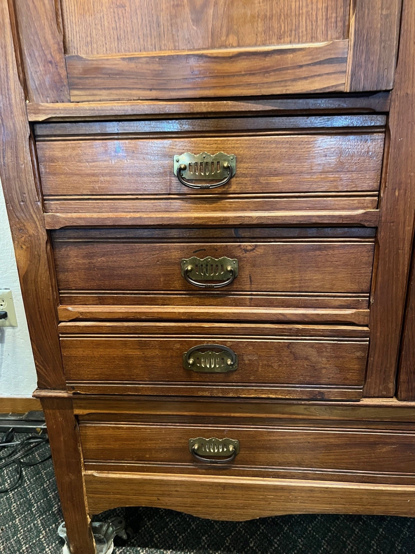 French Oak Art Nouveau Style Armoire