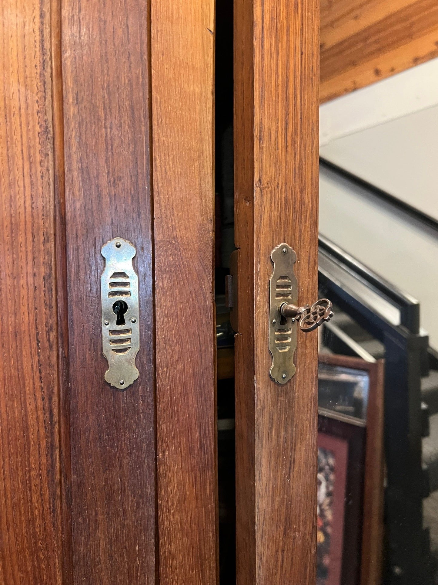 French Oak Art Nouveau Style Armoire